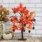 Fall Decorations for Home, 24”/2FT Lighted Fall Maple Leaves Tree with 24LT Warm White LEDs for Autumn Decor, 12 Wood Acorns Ornaments Battery Powered Timer for Home Decor, Thanksgiving